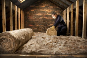 professional-rolling-out-insulation-in-attic